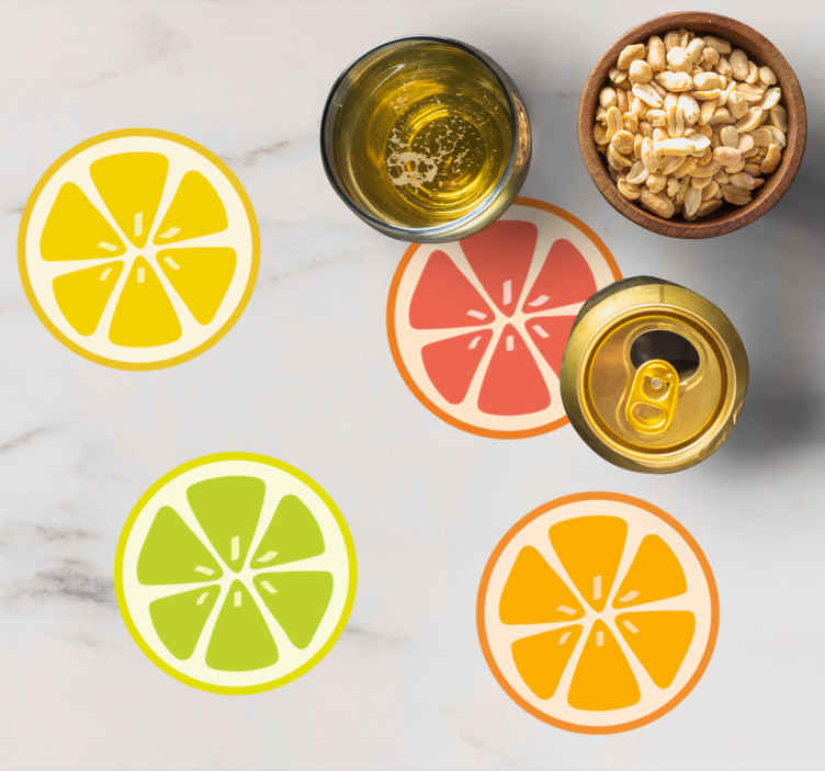 Bier onderzetters citrusvruchtenschijfpatronen - TenStickers