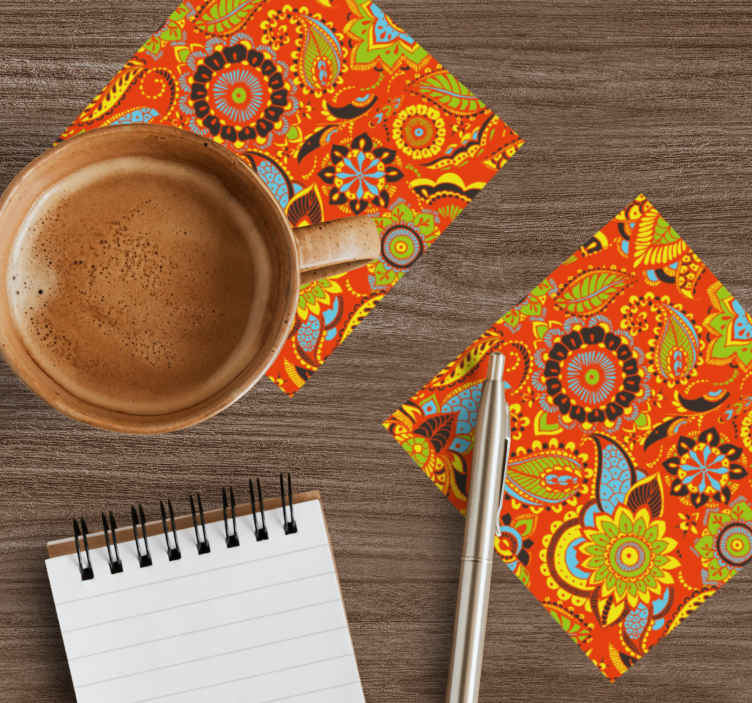Sous verre bière motif botanique vibrant - TenStickers