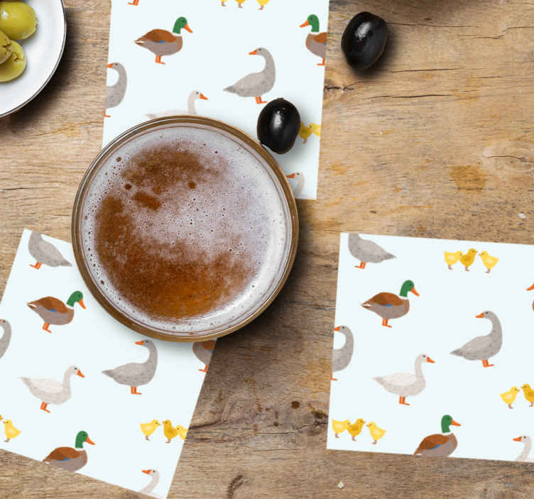Personlig coaster med finurlige andemønstre - TenStickers