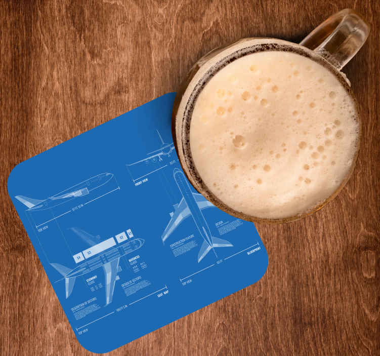 Sous verre bière design de plan d'avion - TenStickers