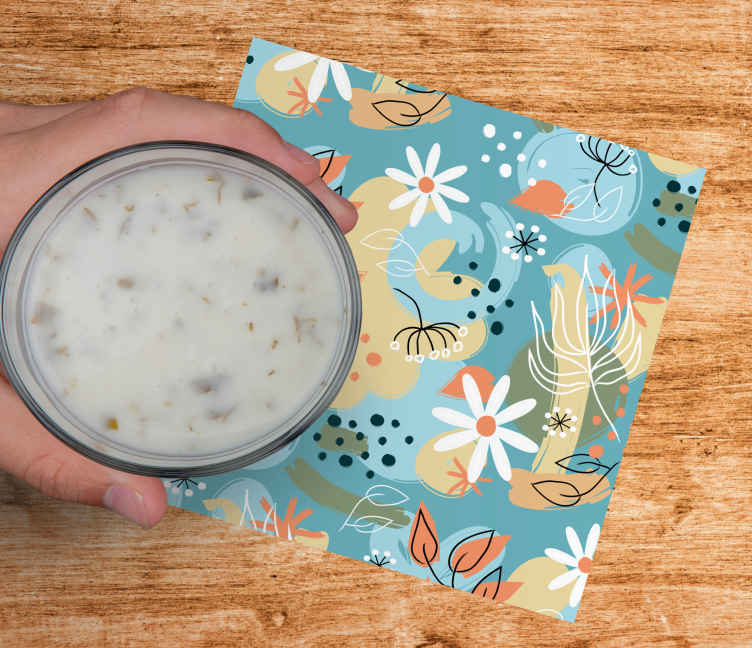 Sous verre moderne motif floral - TenStickers