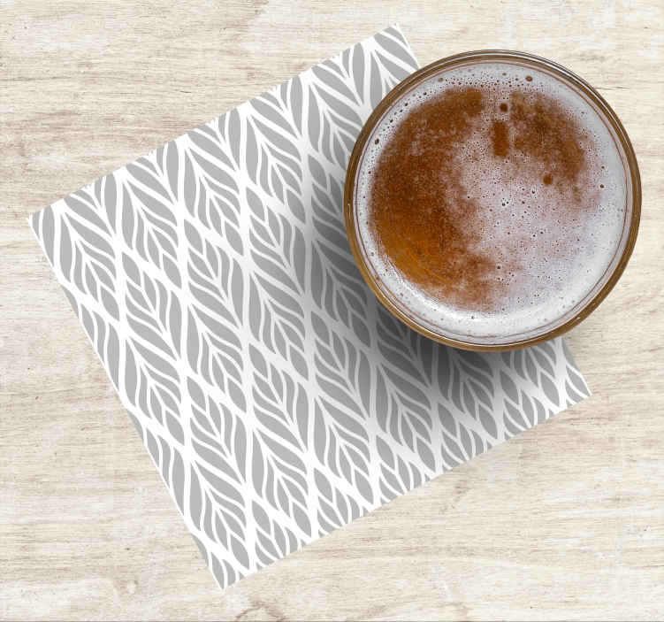 Posavasos retro Patrón étnico floral gris