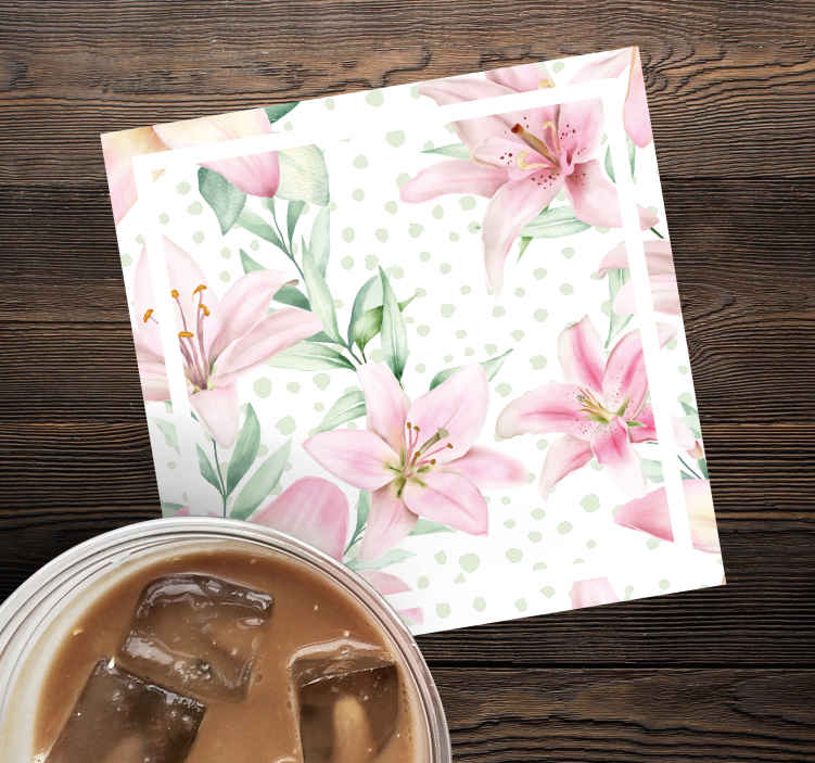 Posavasos moderno Aquarella botanical wilflowers - TenVinilo