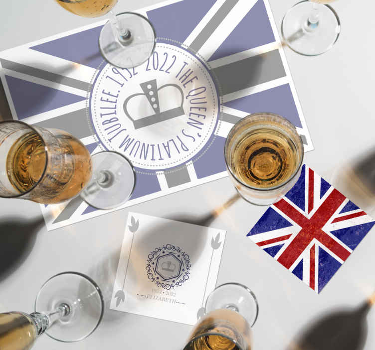 Platinum Jubilee personalized coasters - TenStickers
