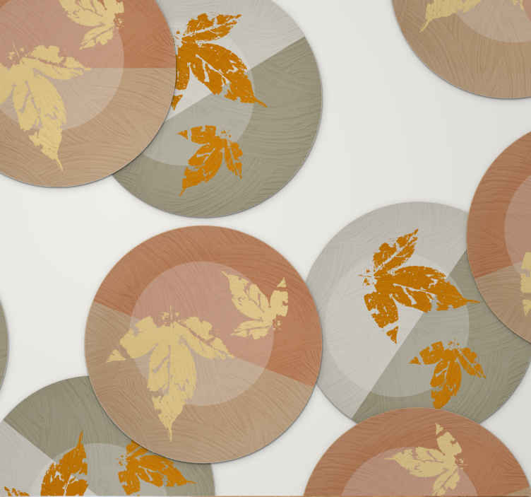 Sous verre moderne superpositions de motifs de feuilles - TenStickers