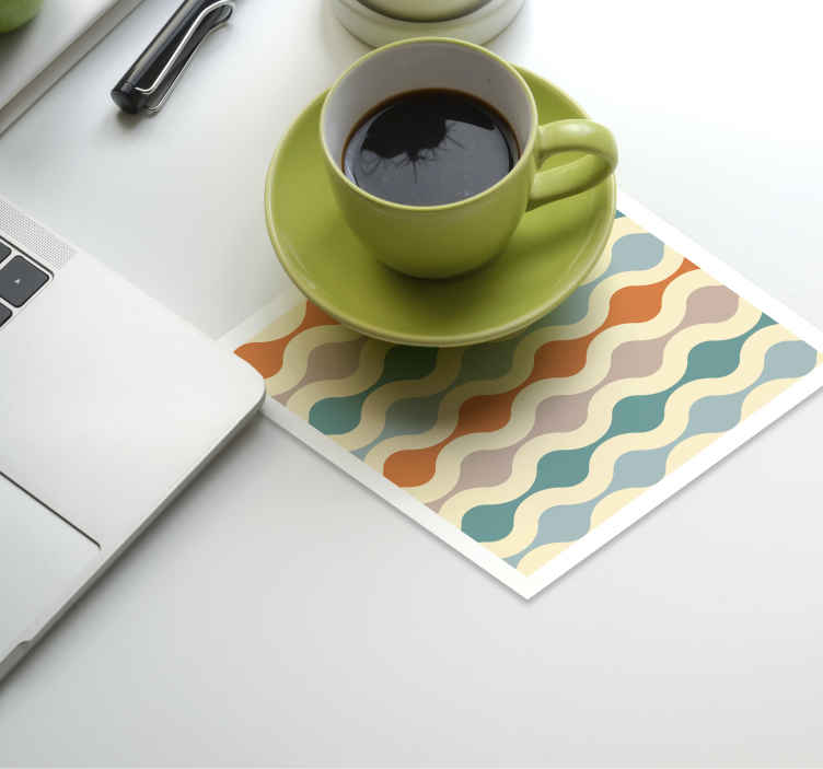 Wavy Multi-Colored Patterns coasters