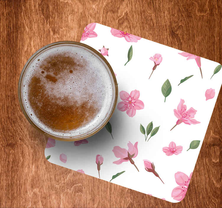 Posavasos cerveza superficie inspirada en flores - TenVinilo