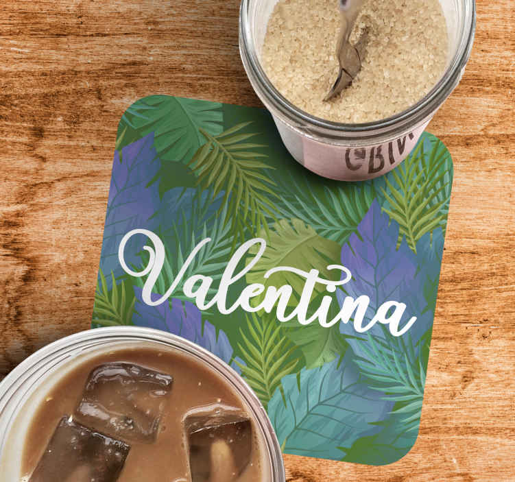 Posavasos personalizable Flores de colores tropicales