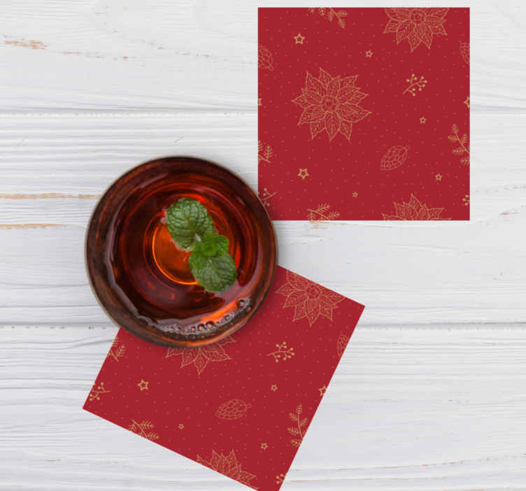 Posavasos navidad Patrón con flores vintage