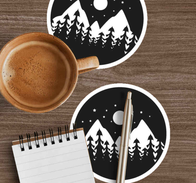 Untersetzer bergnachtlandschaft - TenStickers