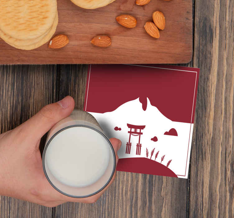 Sous verre bière portail torii de montagne - TenStickers