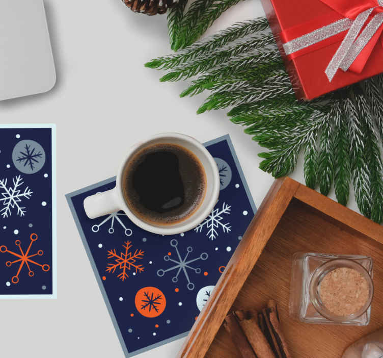Sous verre noël motif flocon de neige - TenStickers