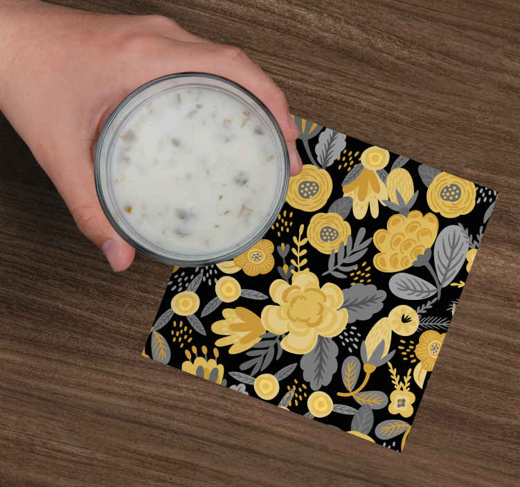 Posavasos retro Patrón de folclore polaco dorado