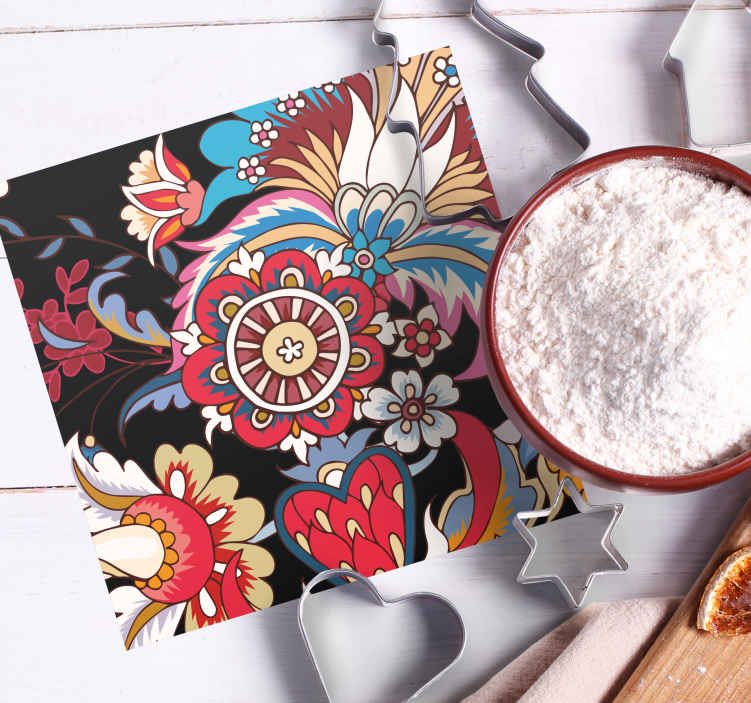 Lively floral composition coasters - TenStickers