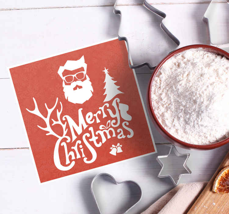 Sottobicchieri natalizi silhouette di babbo natale - TenStickers