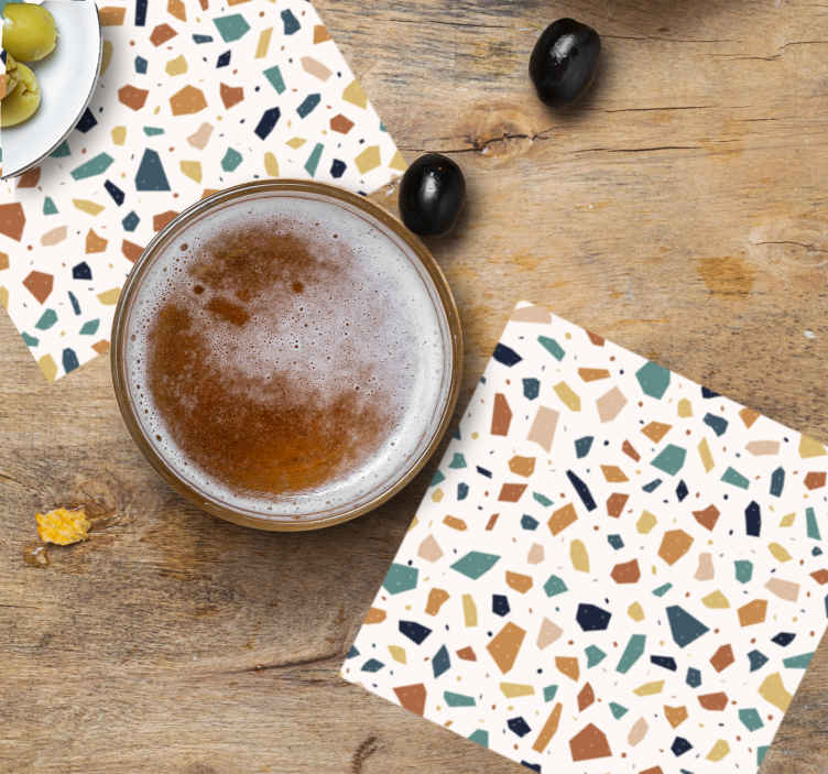 Sous verre bière motif terrazzo - TenStickers