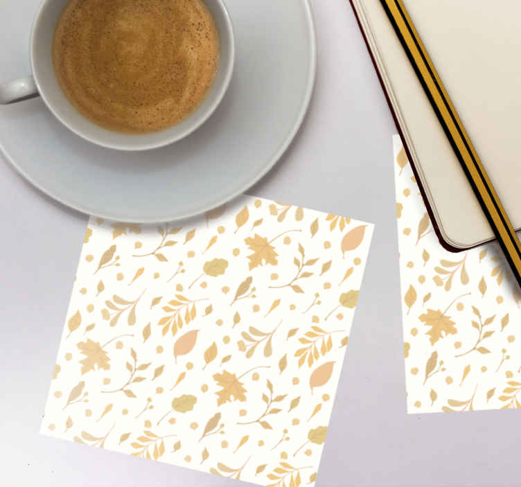 Ramitas finas doradas patrón boho más posavasos