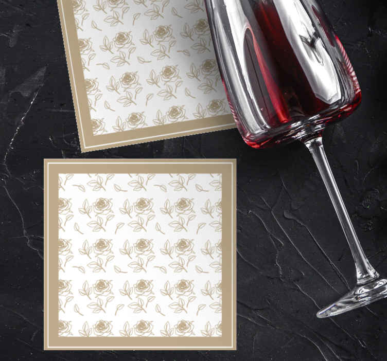 Sottobicchiere moderno Motivo rosa beige