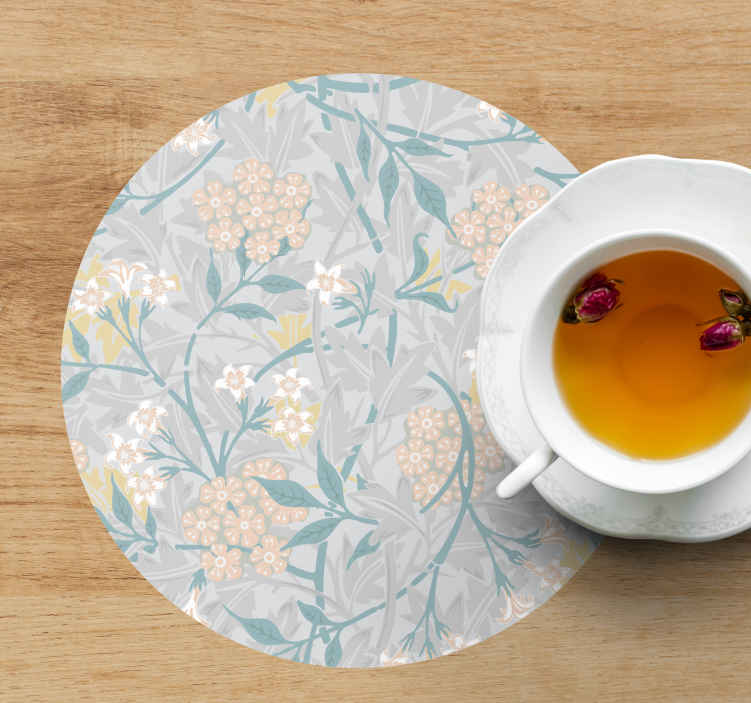 Posavasos retro Elegante patrón floral de los 80