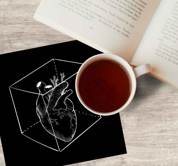 Sous verre bière cœur en cube 3d - TenStickers