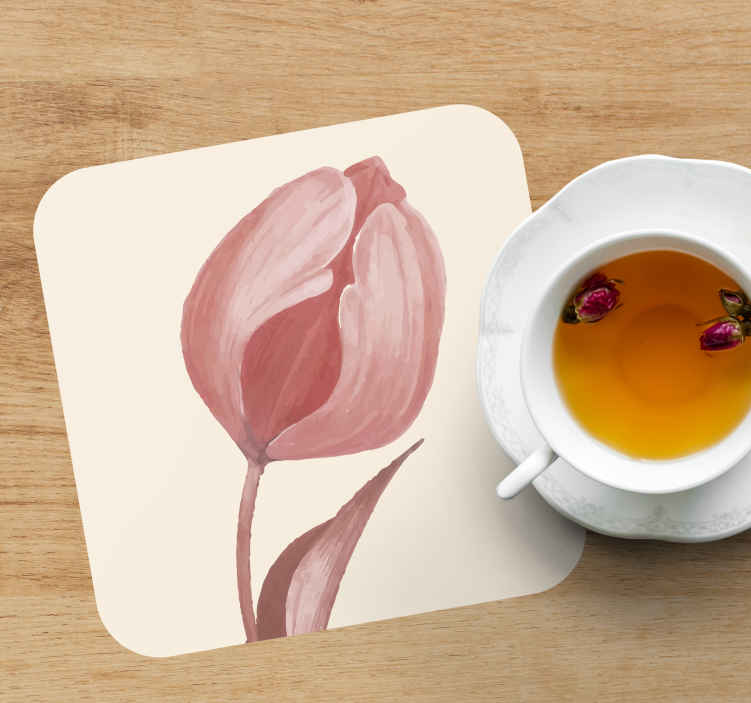 Küçük pembe lale deseni daha fazla bardak altlığı - TenStickers