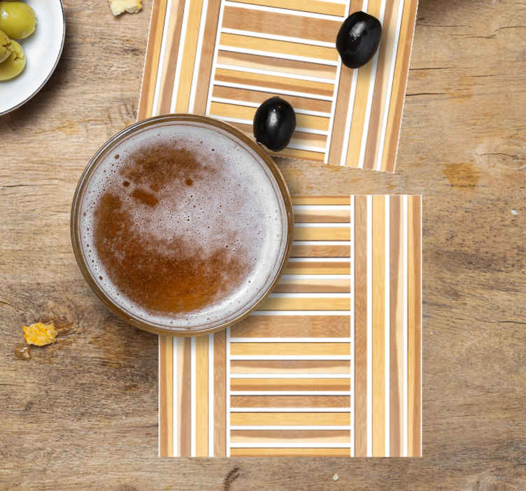 Posavasos cerveza patrón rayas texturizadas - TenVinilo