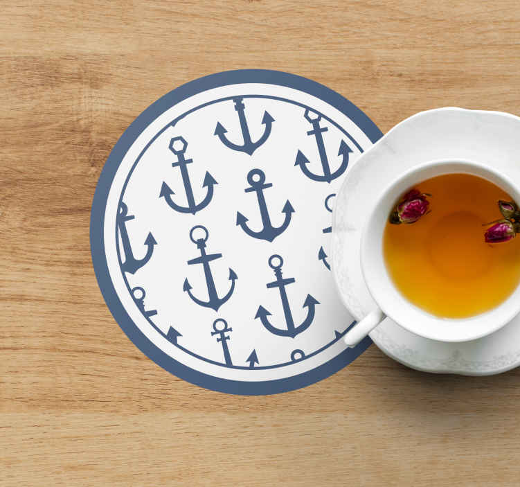 Nautical anchor motif coasters - TenStickers