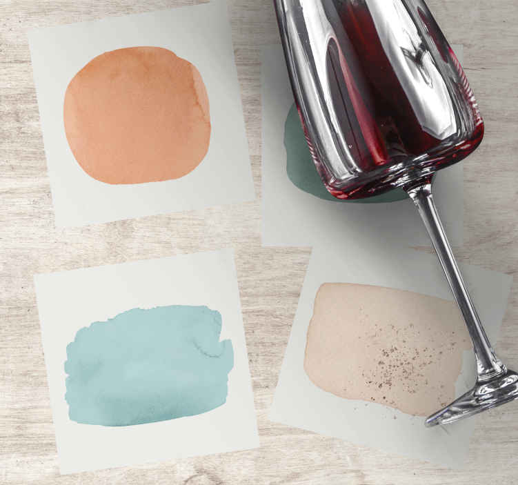 Bases para copos de amostras de cores em aquarela - TenStickers