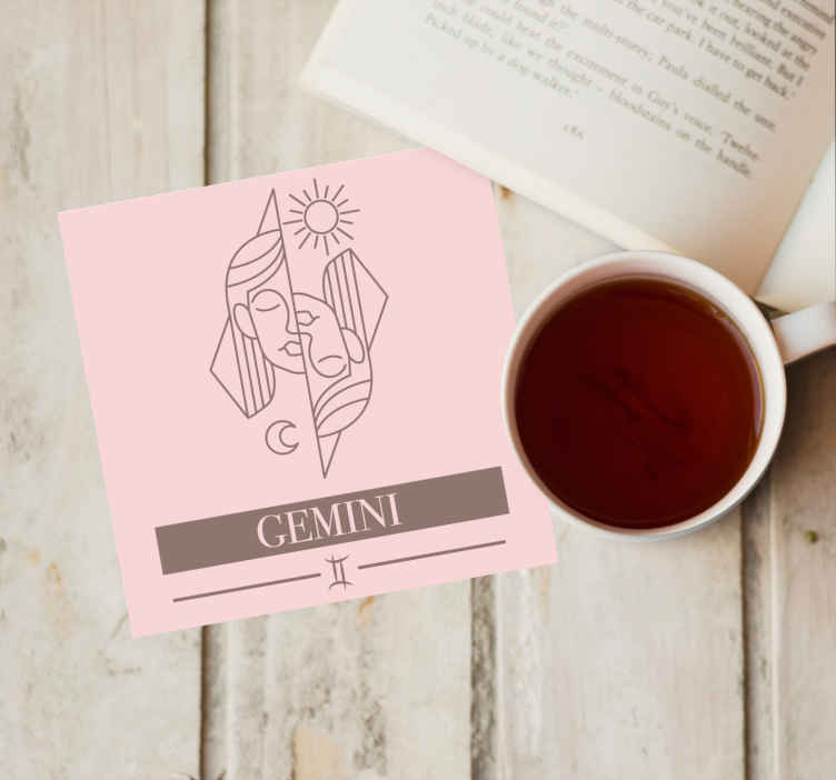 Tekst onderzetters dual faces zodiac - TenStickers