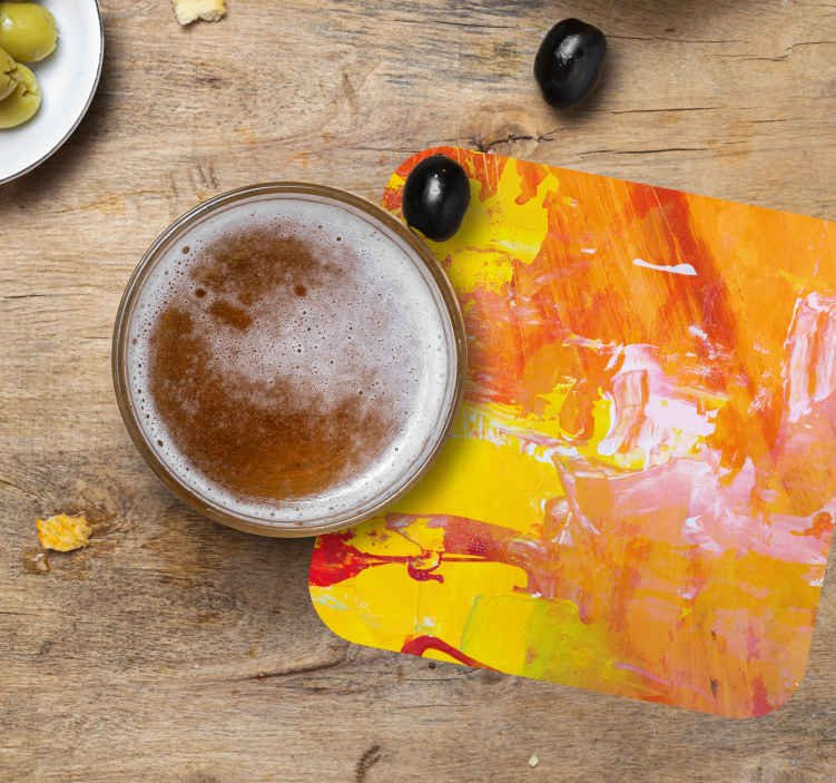 Posavasos cerveza salpicadura abstracta vibrante - TenVinilo