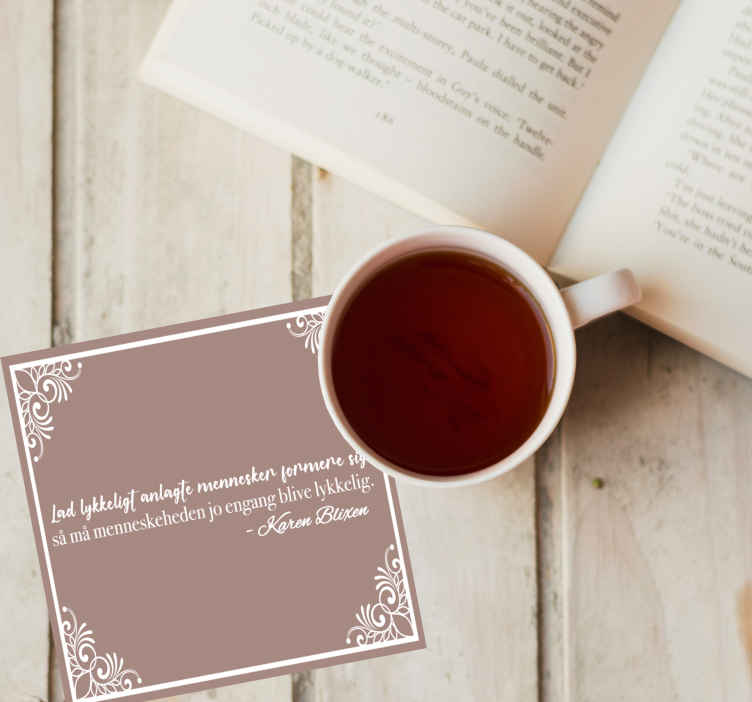 Karen blixen citat tekst coaster - TenStickers