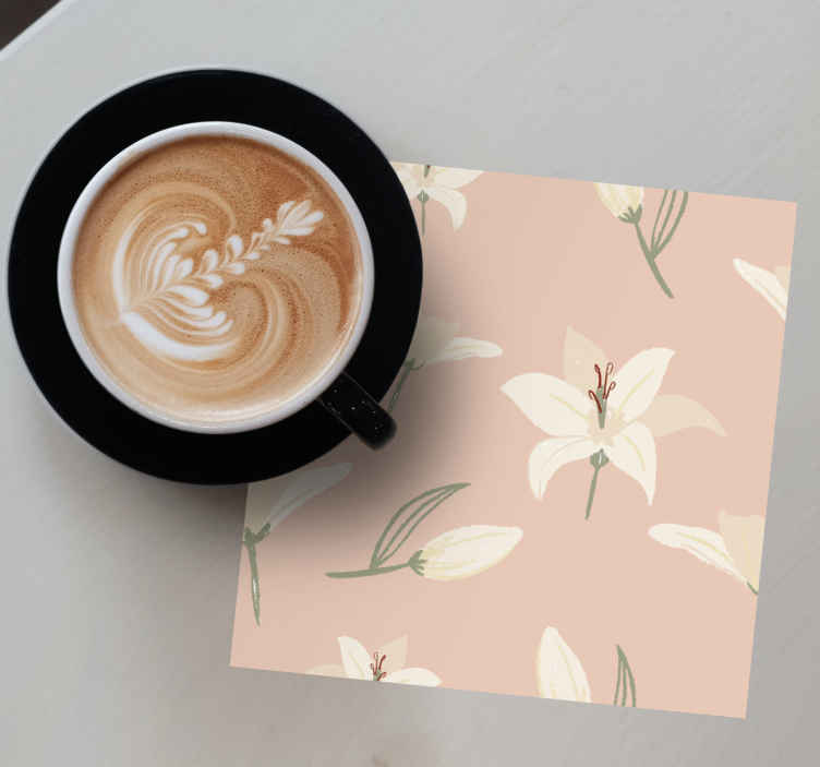 Sous verre bière Élément floral élégant - TenStickers