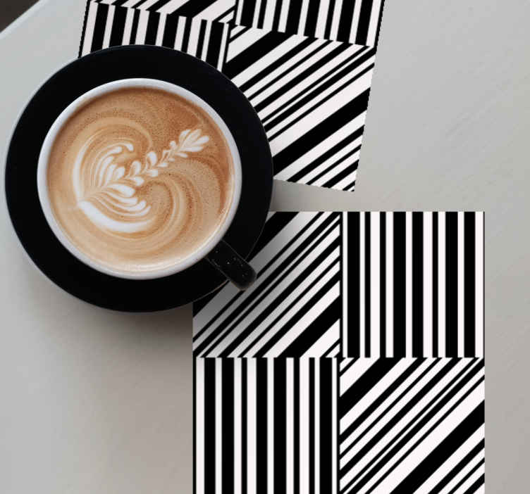 Texture coasters striped pattern squares - TenStickers