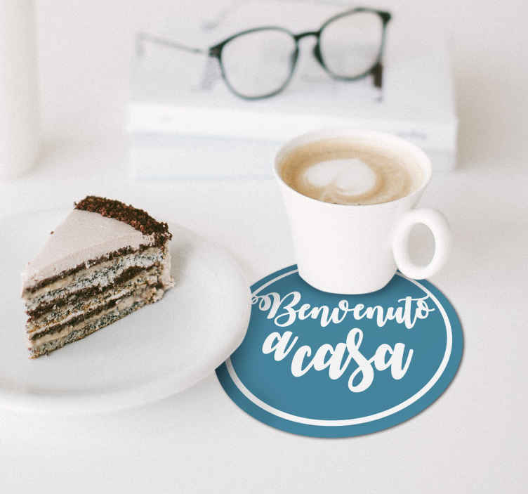 sottobicchiere benvenuto a casa - TenStickers