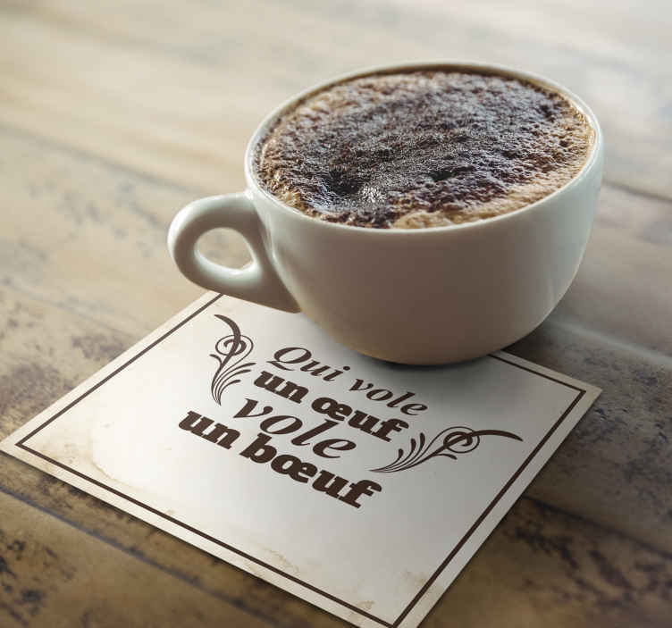 Dessous de verre vintage Qui vole un œuf - TenStickers