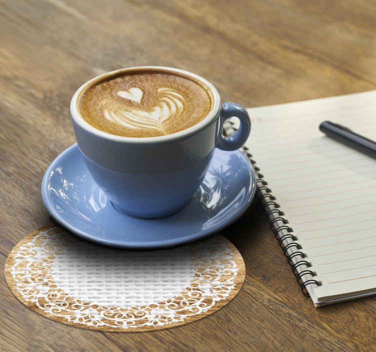 Paper doily coaster vintage coasters - TenStickers