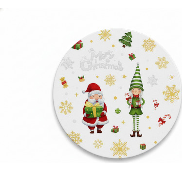 Bases para copos de natal papai noel com elfo - TenStickers