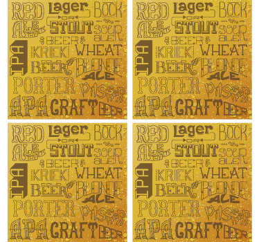 Verschiedene Biersorten Bar Untersetzer - TenStickers