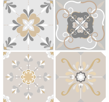 Blumen inspirierte Fliesen Untersetzer - TenStickers