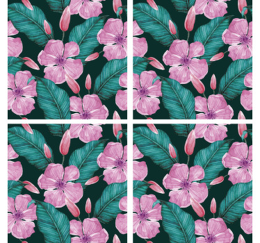 Blomster og blade natur coaster - TenStickers