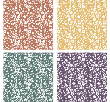 Elegante sottobicchiere con motivo floreale - TenStickers