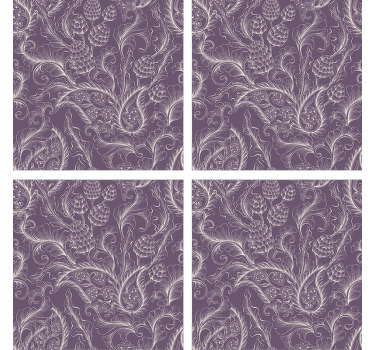 繊細なヴィンテージ花柄ペイズリーコースター - TENSTICKERS