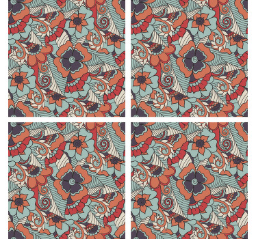 Desenli baskı çiçek bardak altlığı - TenStickers