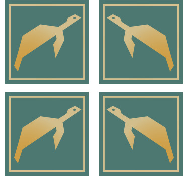 Geometrisk skildpadde coaster sæt - TenStickers