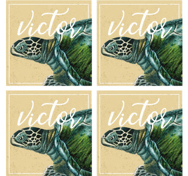 Brugerdefinerede havskildpadde personaliserede coastergere - TenStickers