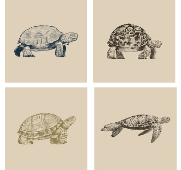 龟图纸米色杯垫套 - TenStickers