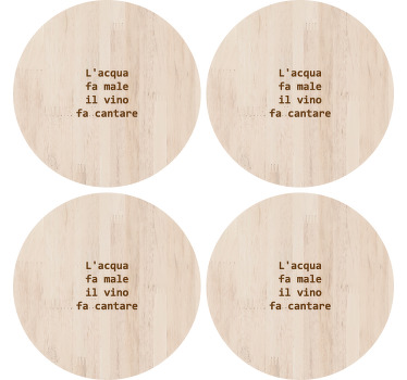 Sottobicchiere  personalizzato con frase Frasi di vino e acqua - TenStickers