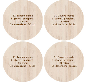 Sottobicchiere  personalizzato con frase Vino e frasi di lavoro - TenStickers