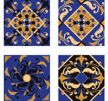 Untersetzer Fliese blaue Zierfliesen - TenStickers