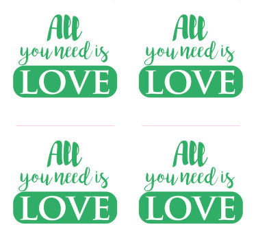 All you need is love wedding coaster - TenStickers